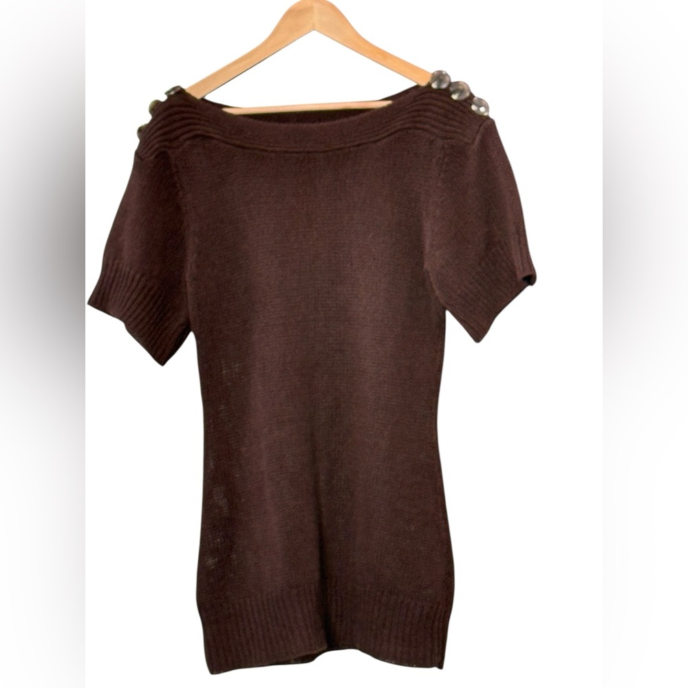 Trina Turk Chocolate brown Off-the-Shoulder Sweater Size Medium